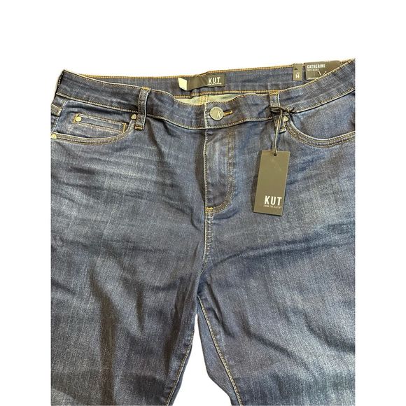 NWT KUT from Kloth Catherine Boyfriend Dark Wash Women’s Jeans Size 14￼ - Picture 2 of 3